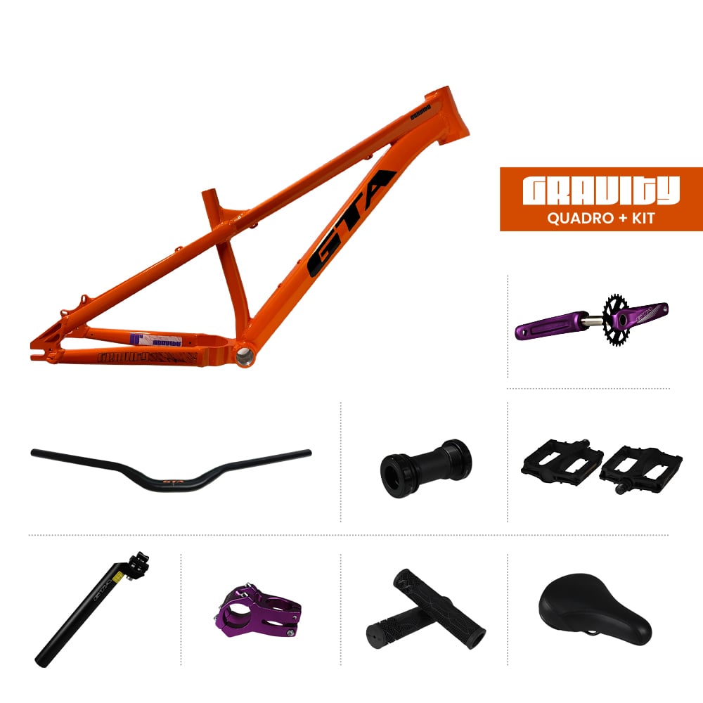 Quadro 26 al freeride gravity laranja + kit