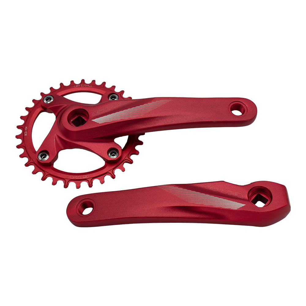 Pedivela single ponta quadrada vermelho com braco 170mm em alumínio e coroa 34 dentes – foto 2