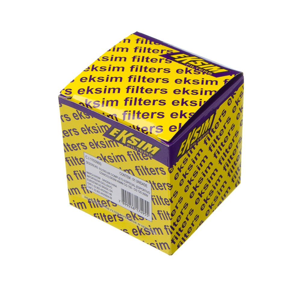Filtro Ar Completo Especial (Esportivo Conico) Eksim 45mm CG 150 - CG 125 2009/ – foto 2