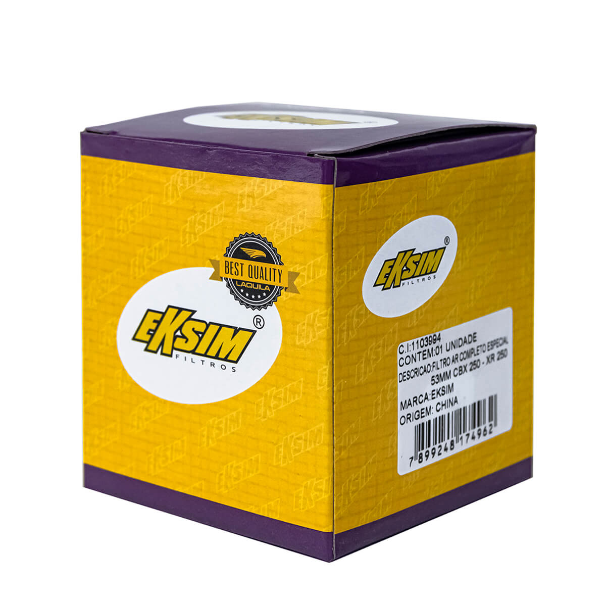 Filtro Ar Completo Especial (Esportivo Conico) Eksim 53mm CBX 250 Twister 01 a 08 - XR 250 Tornado 01 a 08 – foto 2
