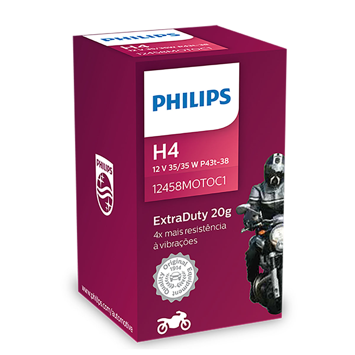 Lâmpada Farol Philips H4 35/35W Motovision ED – foto 3