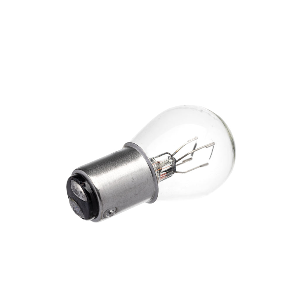Lâmpada Lanterna/Freio Traseiro Keisi 12V 21/5W CG 150 (Vidro Cristal - Soquete Base Ferro BAY15D- 02 Polos) – foto 2