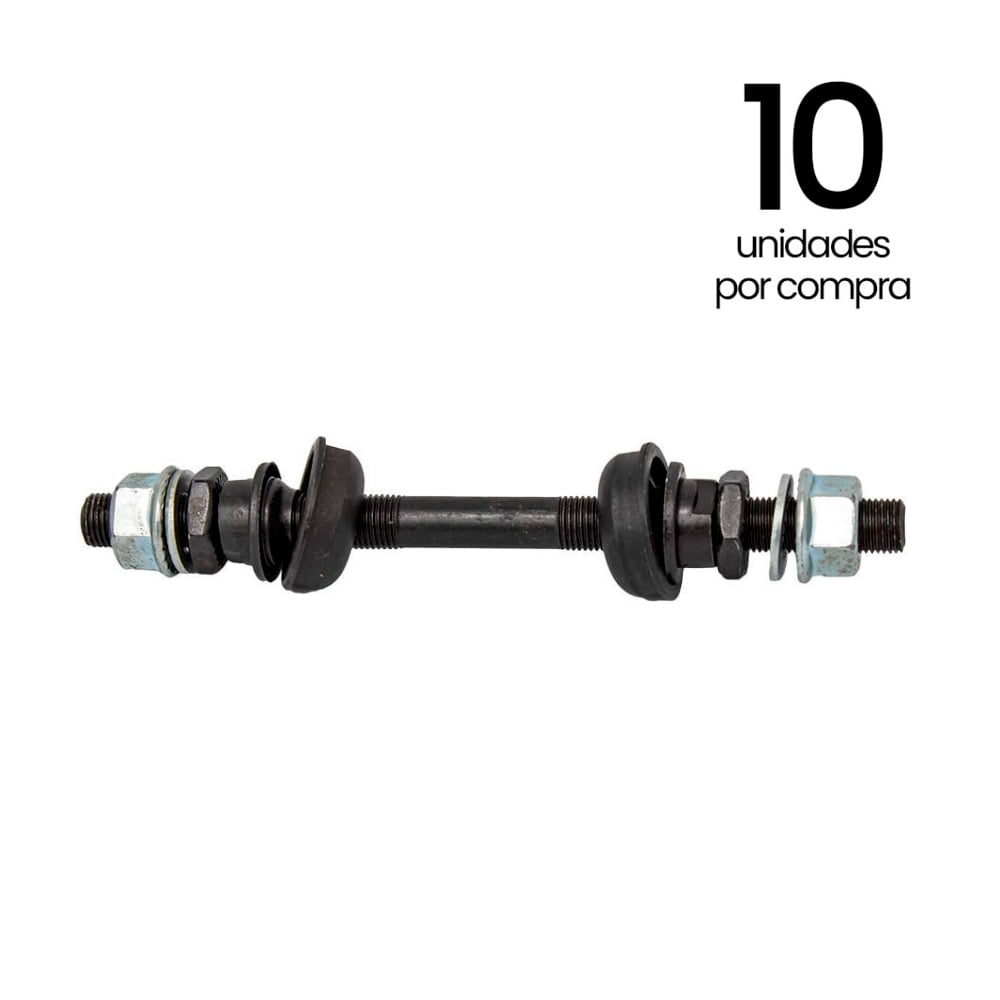 EIXOS DIANTEIRO 3/8X140 PRETO C/ GUARDA PO+ CAIXAS+ COLARES (PACOTE COM 10unidades)