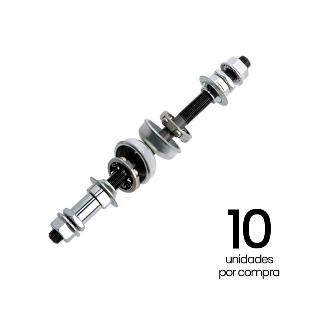 EIXOS TRASEIRO 3/8X175 PRETO C/ CAIXA E COLAR C/ESPAÇADOR (PACOTE COM 10unidades)