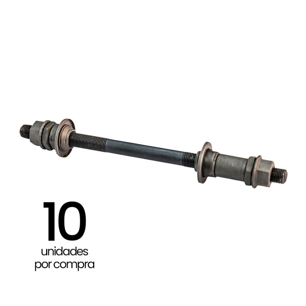 EIXOS TRASEIRO 3/8X180MM C/GUARDA PO E ESPAÇADOR (PACOTE COM 10unidades)