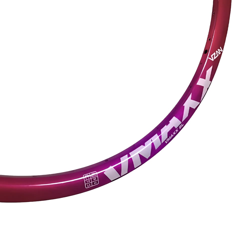 Aro 26 vmaxx 36 furos roxo com adesivo branco
