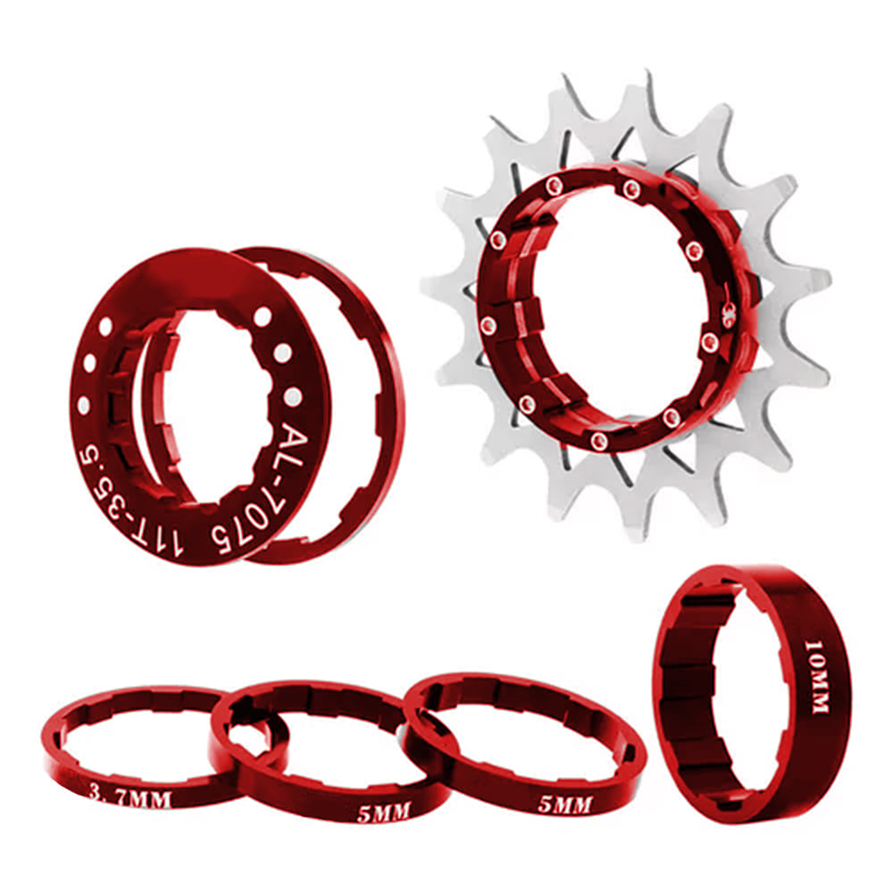 Kit single speed 14d vermelho compatível com padrão hg