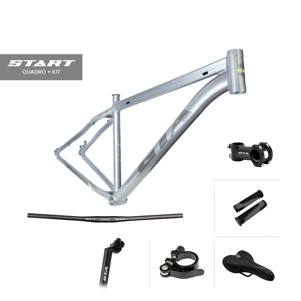 Quadro 29 alumínio gta start tamanho 15.5 cinza (novo design) com cabeamento interno acompanha kit