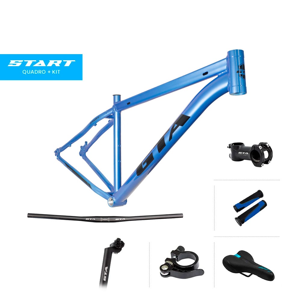 Quadro 29 alumínio gta start tamanho 21 azul (novo design) com cabeamento interno acompanha kit
