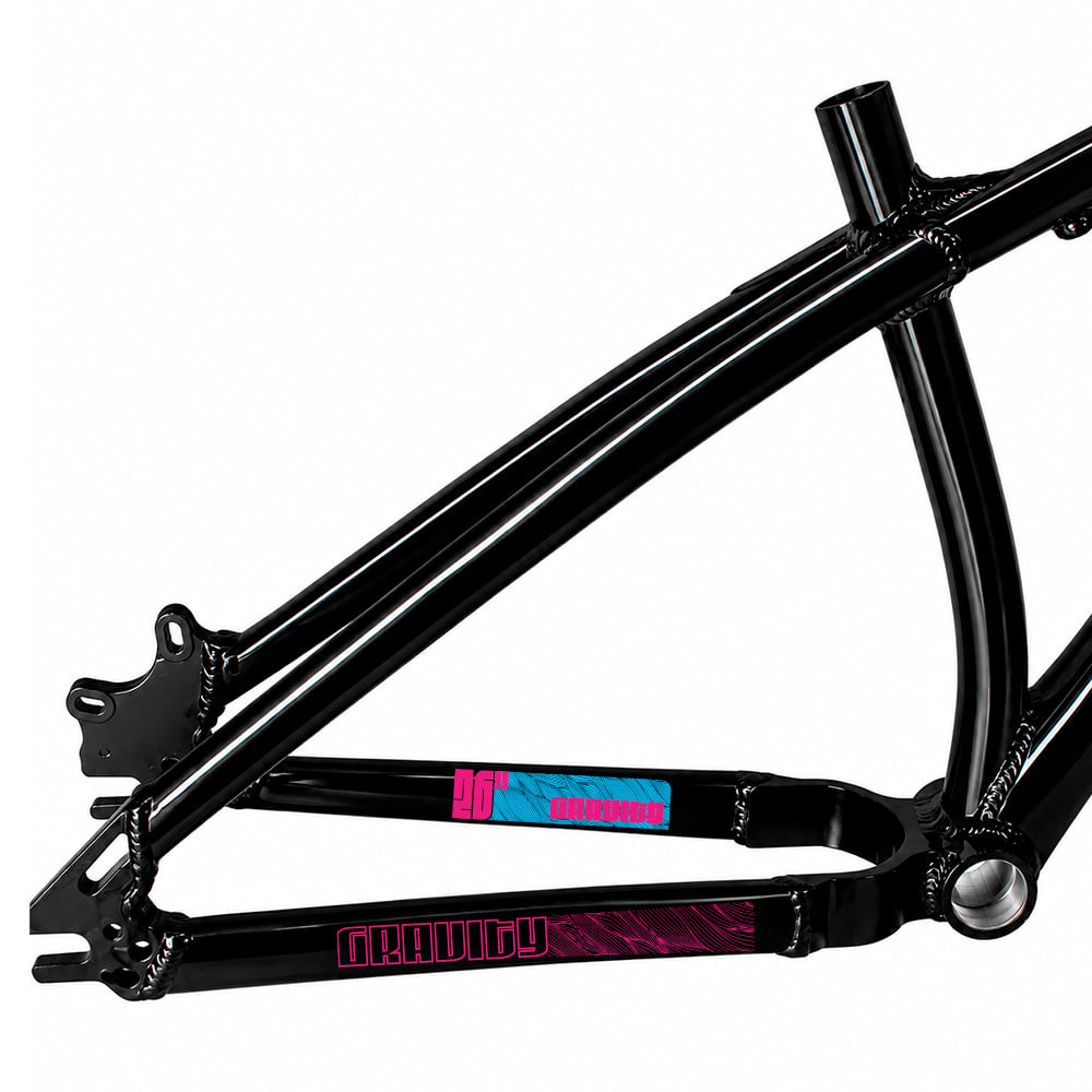 Quadro 26 freeride gravity preto/ rosa/ azul + kit – foto 3