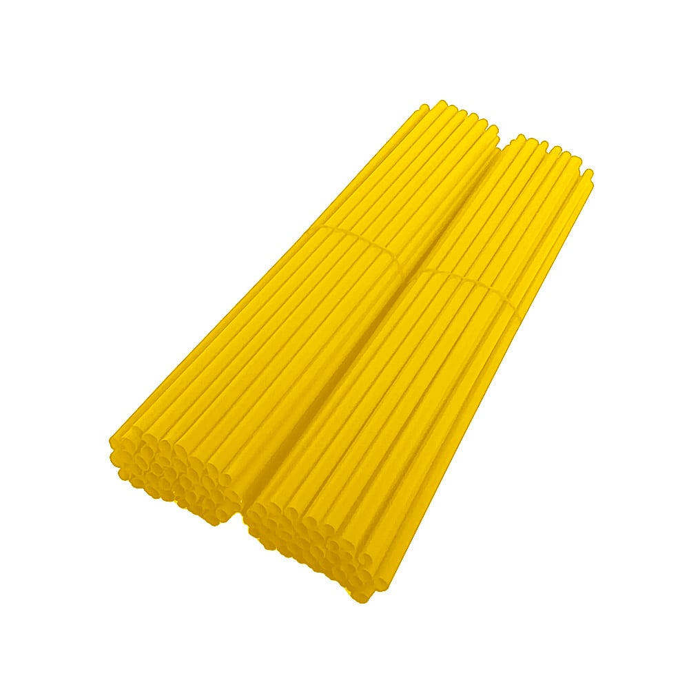 Jogo de 72 capas de raios 250mm cor amarelo