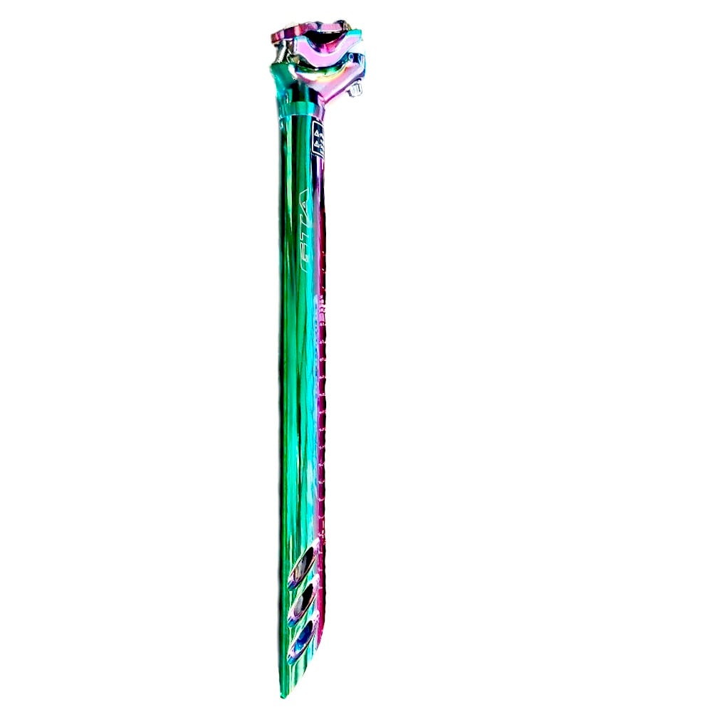 Canote de selim alumínio 2d forjado 27.2 x 350mm peça única cor camaleão