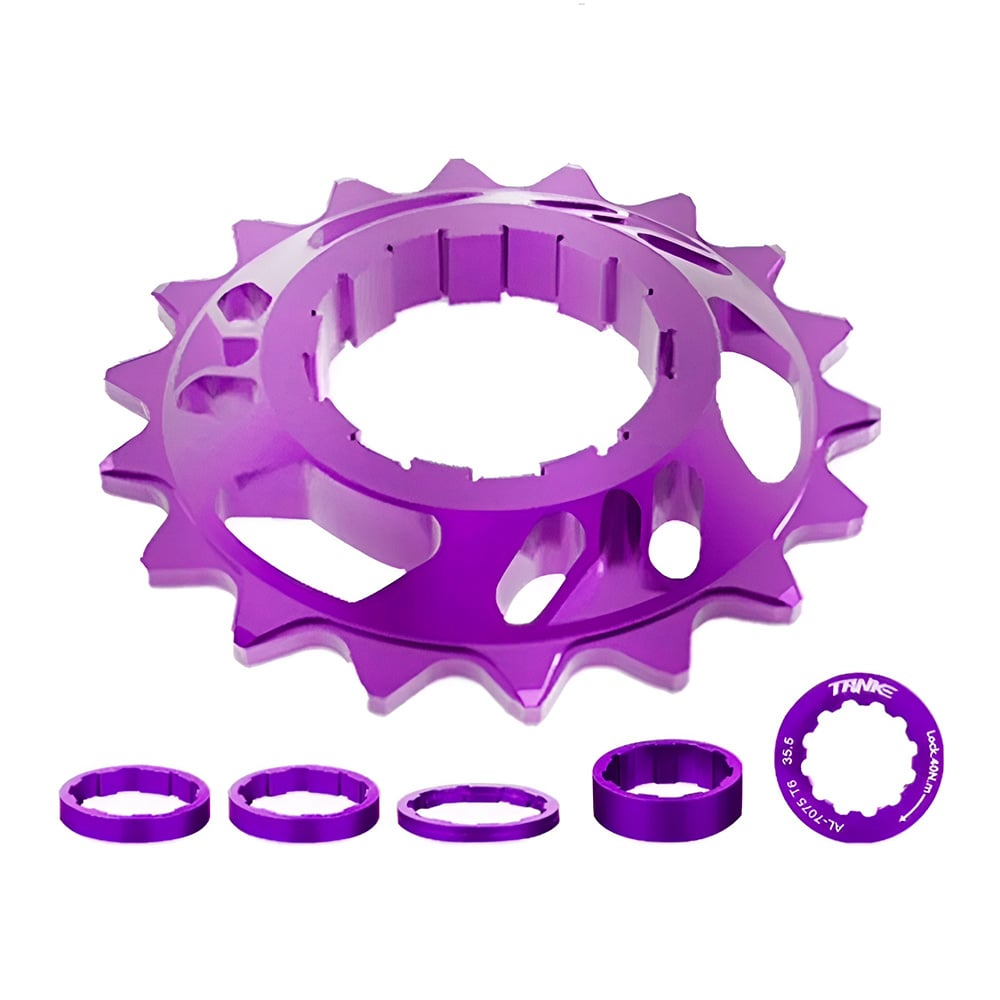 Kit single speed roxo 18 dentes padrão hg