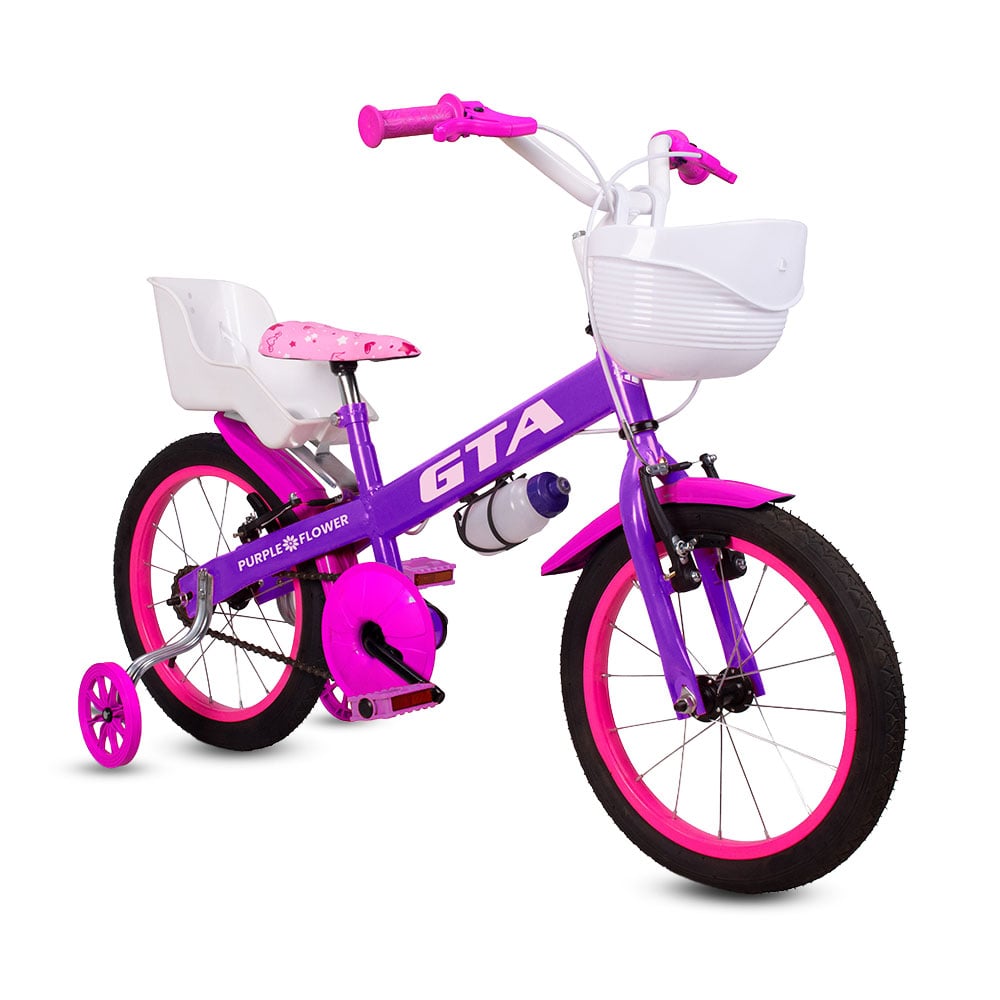 Bicicleta infantil aro 16 gta purple flower