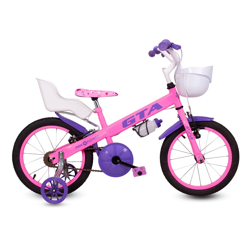 Bicicleta infantil aro 16 gta pink flower – foto 2