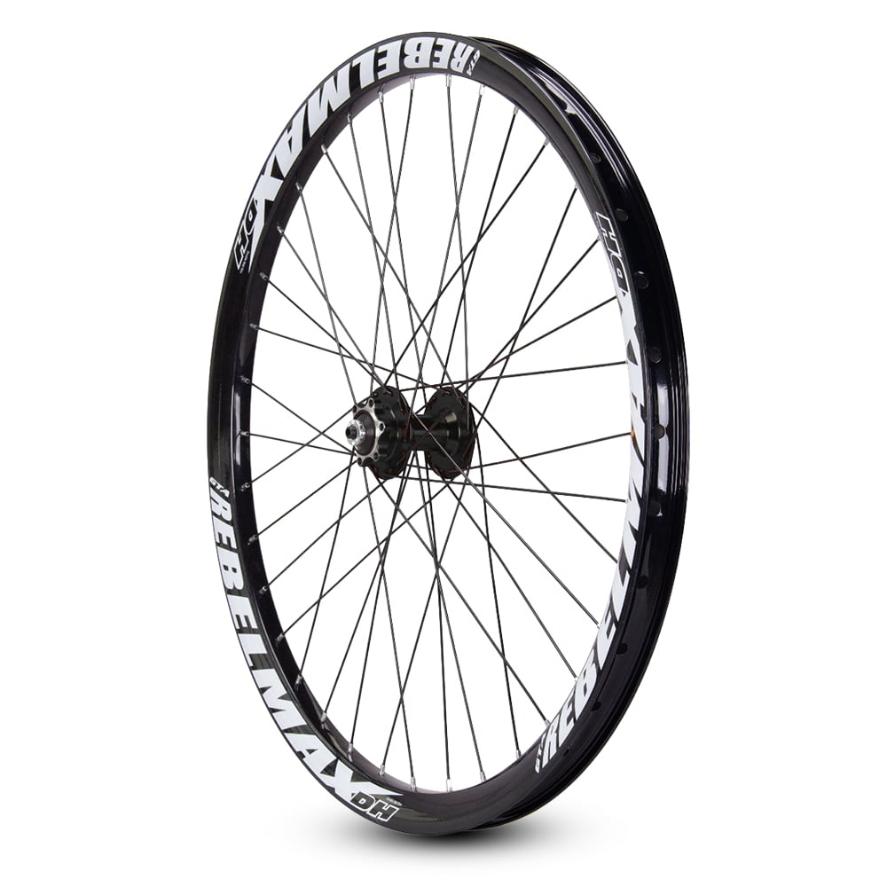 Roda montada (par) aro 26 gta rebelmax preto com cubo barulhento preto freeride freio a disco – foto 4
