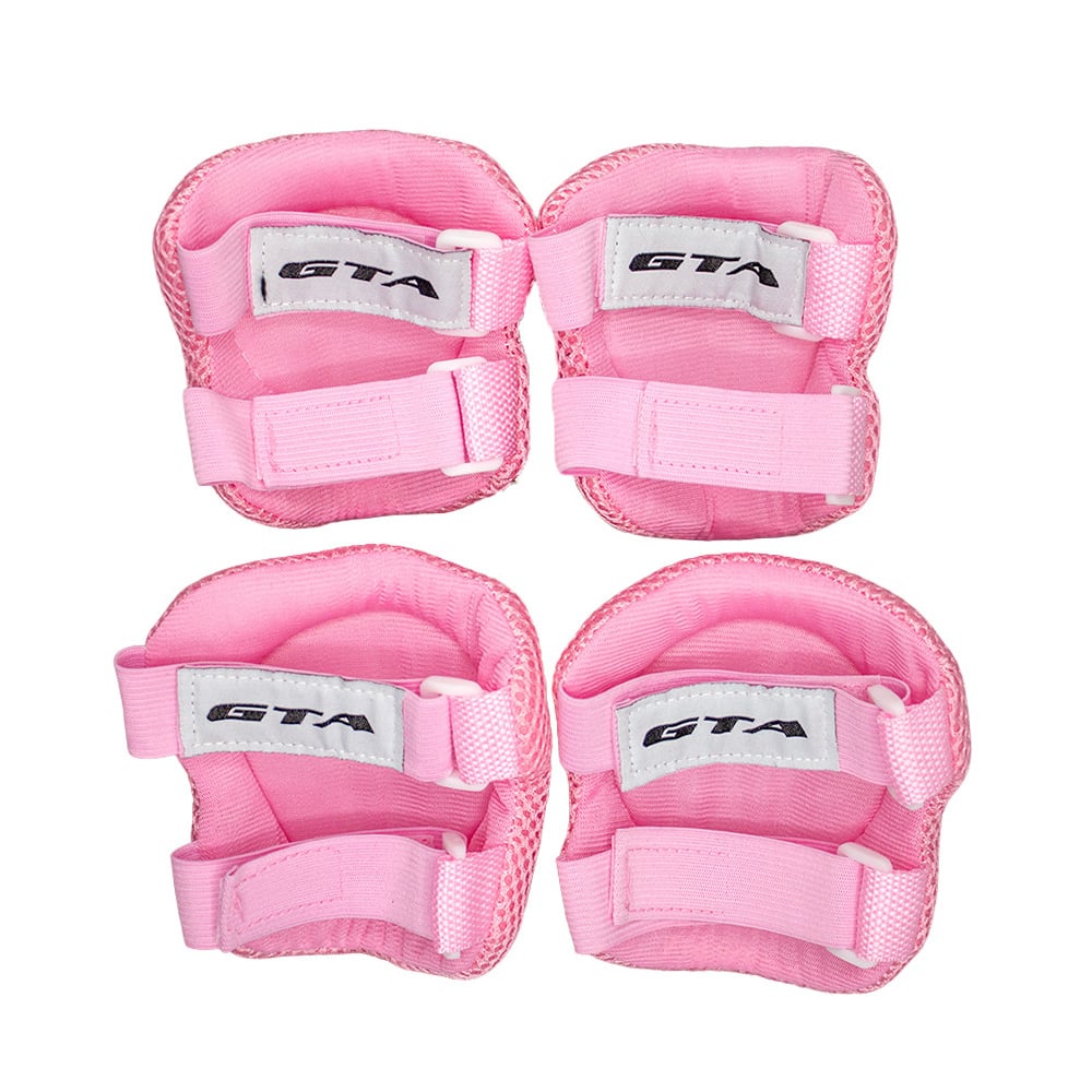 Kit proteção infantil rosa cotoveleira + joelheira – foto 2