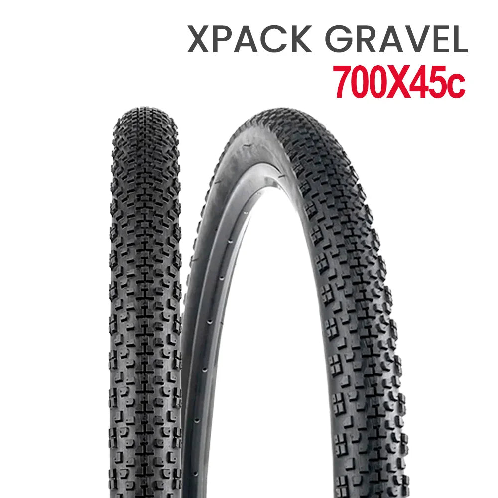Pneu 700 x 45c tubeless 60tpi modelo xpack gravel preto kevlar