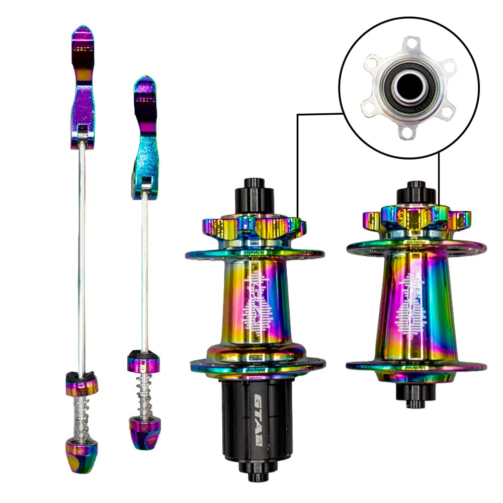 Cubo barulhento aluminio par com rolamento camaleão para cassetes de 8 a 12 velocidades com blocagem freehub 6 paws (barulhento)