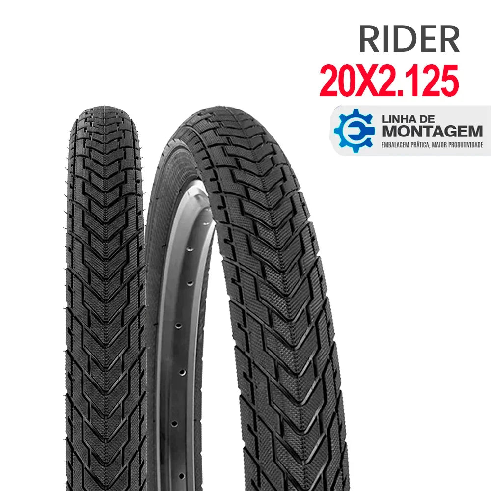 Pneu 20 x 2.125 rider preto - Embalagem Linha de Montagem