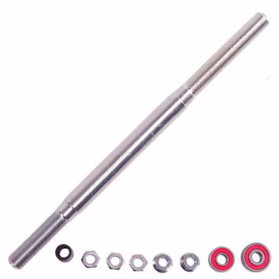 Eixo Usinado Zincado, Traseiro, 185mm, 78mm Entre Batente, Rolamento 1X 6000 2RS / 1X 6195 2rs, com Espac, Porca com Flange – Jogo – foto 1