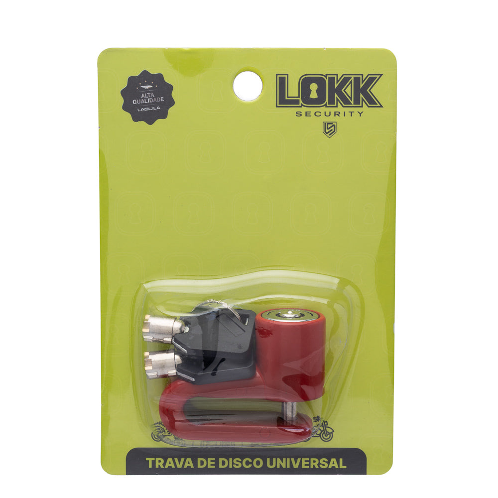 Trava de Disco Lokk Security Anti-Furto – Pino 5mm Vermelha