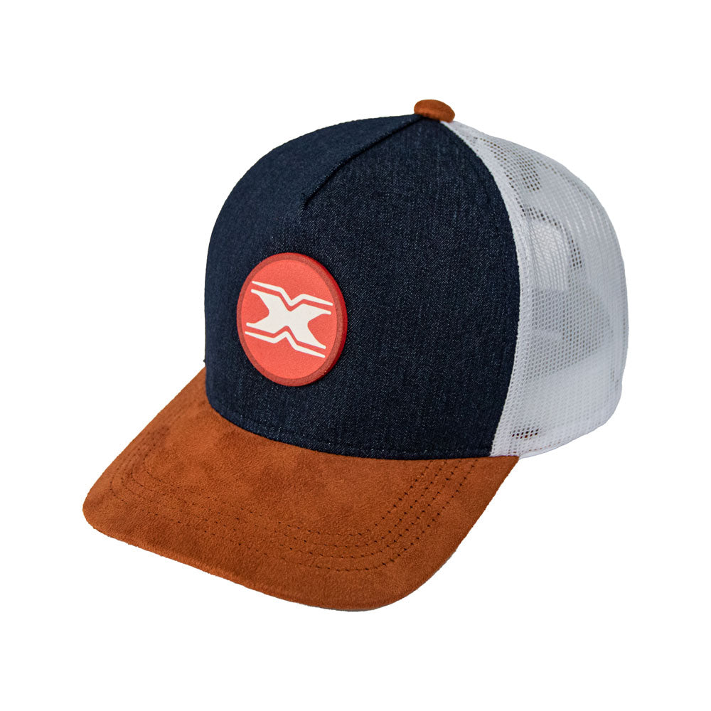 Boné Trucker Texx Azul e Marrom – foto 1