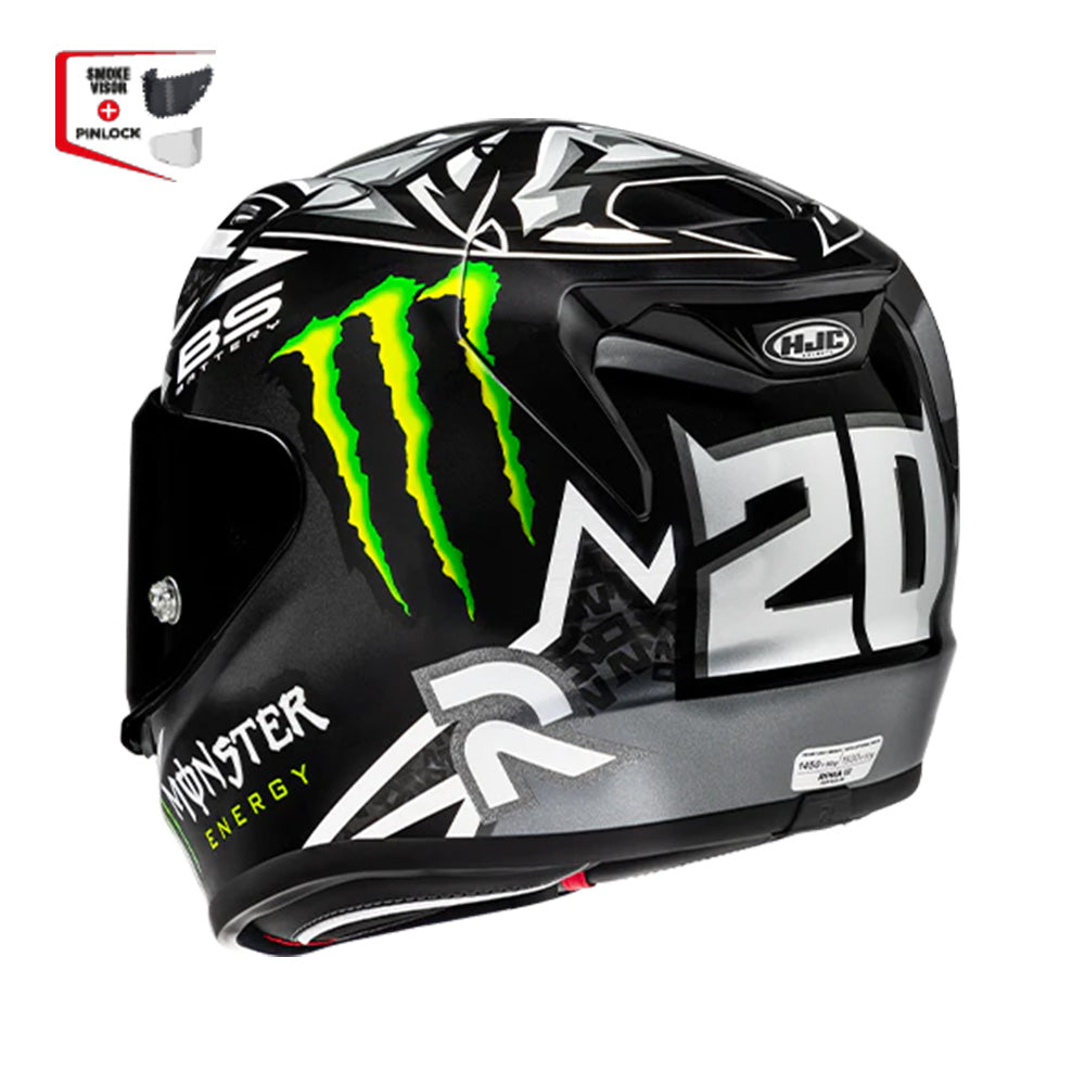Capacete HJC Rpha 12 Quartararo Monster Preto Branco – foto 3