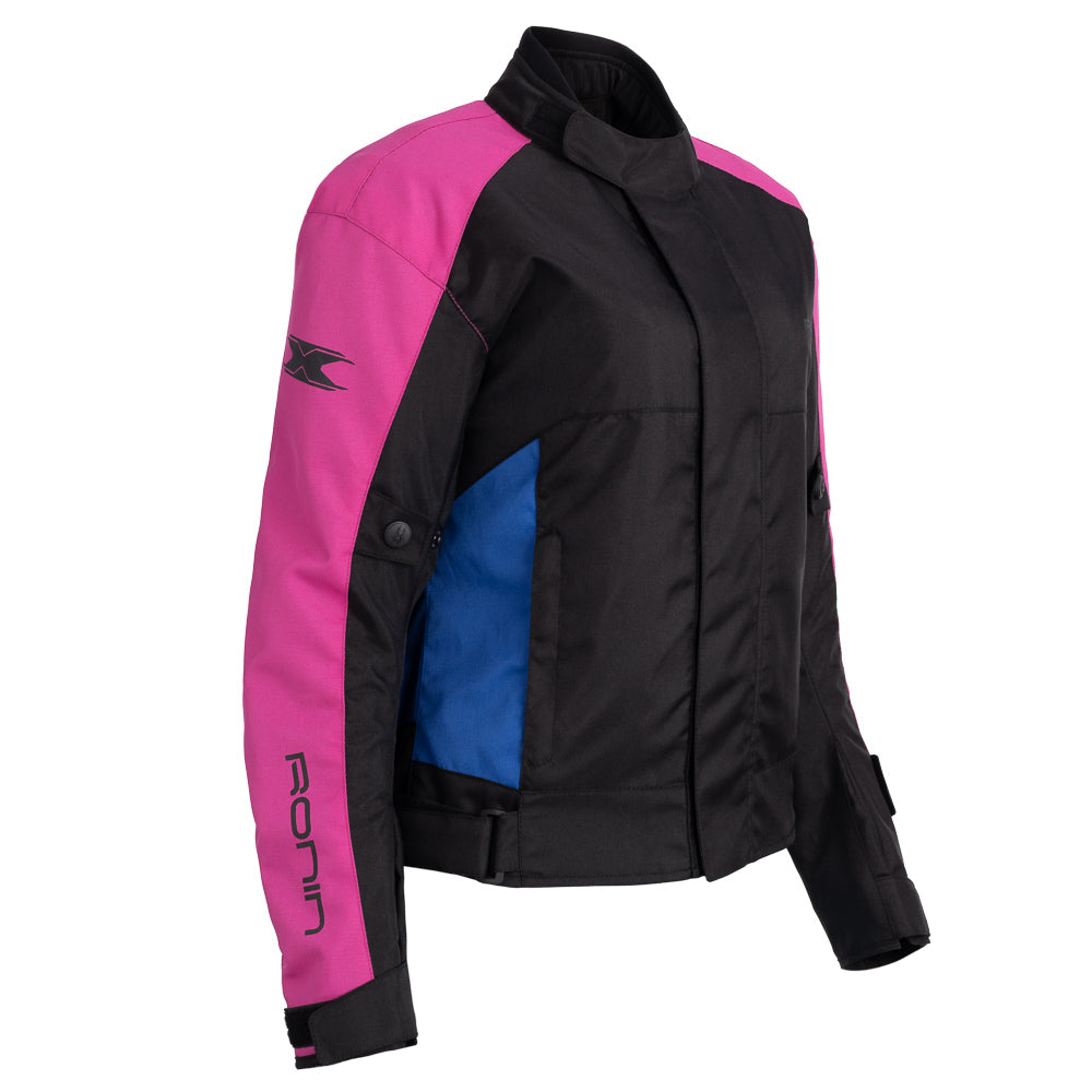 Jaqueta Texx Ronin V2 Lady Feminina Preto Rosa Azul