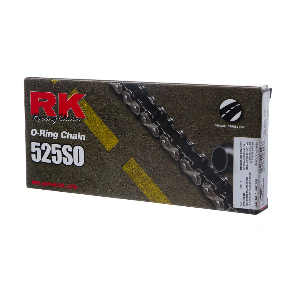 Corrente RK 525SOX112L com Oring e Emenda Rebite ON Road – foto 2