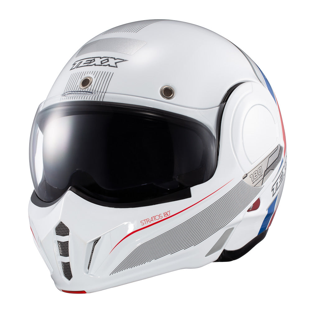 Capacete Texx Stratos 180 Journey Branco / Azul / Vermelho – foto 3