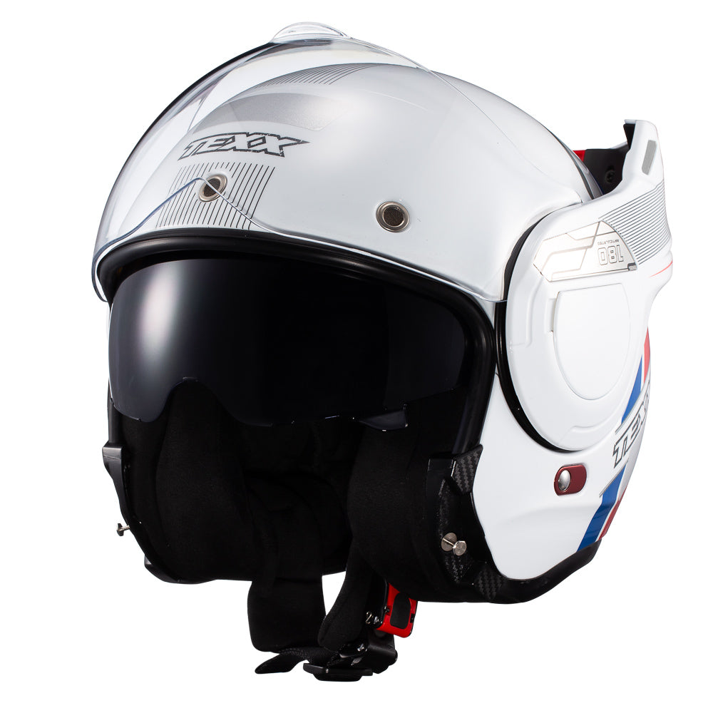 Capacete Texx Stratos 180 Journey Branco / Azul / Vermelho – foto 5