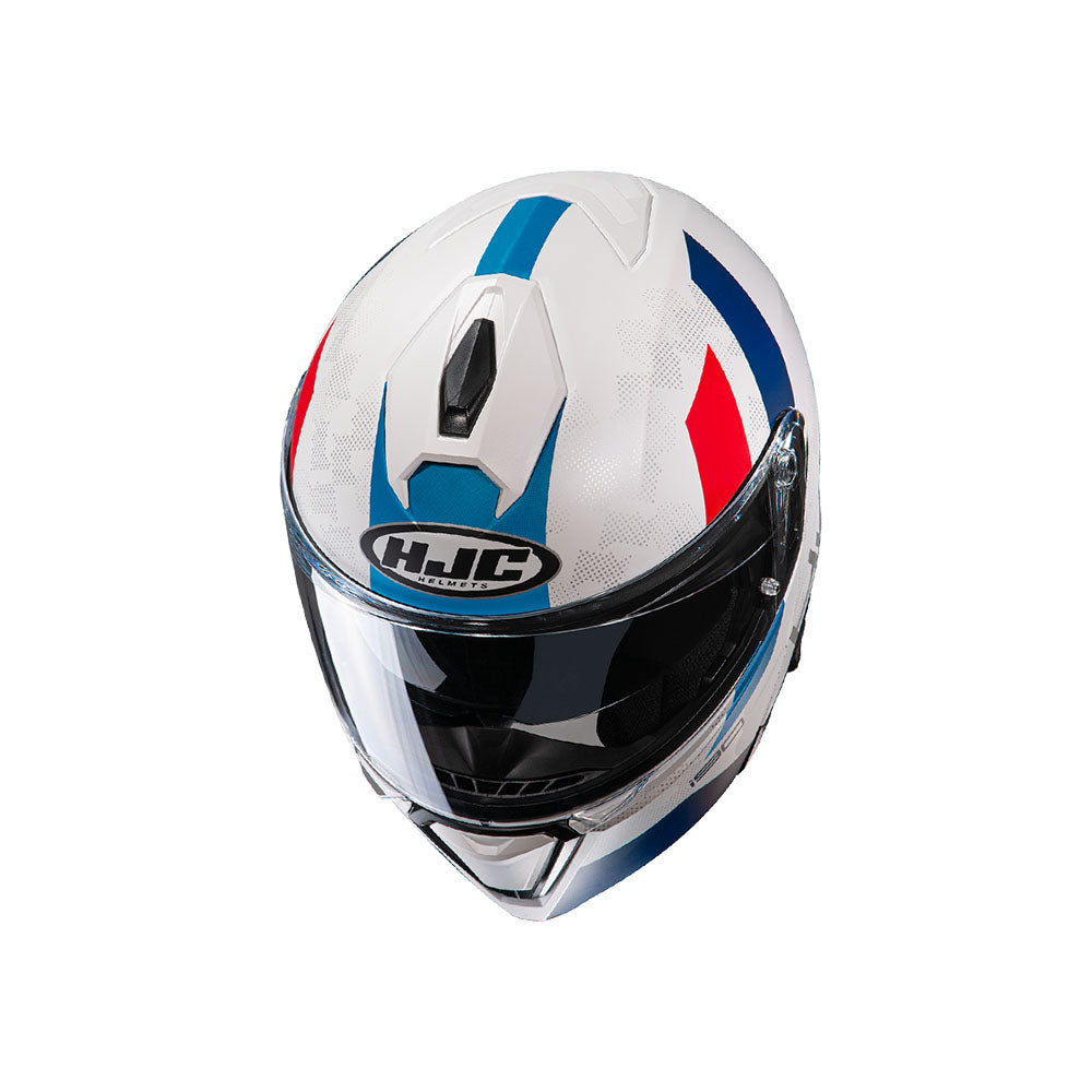 Capacete HJC I90 Syrex Branco, Azul e Vermelho – foto 1