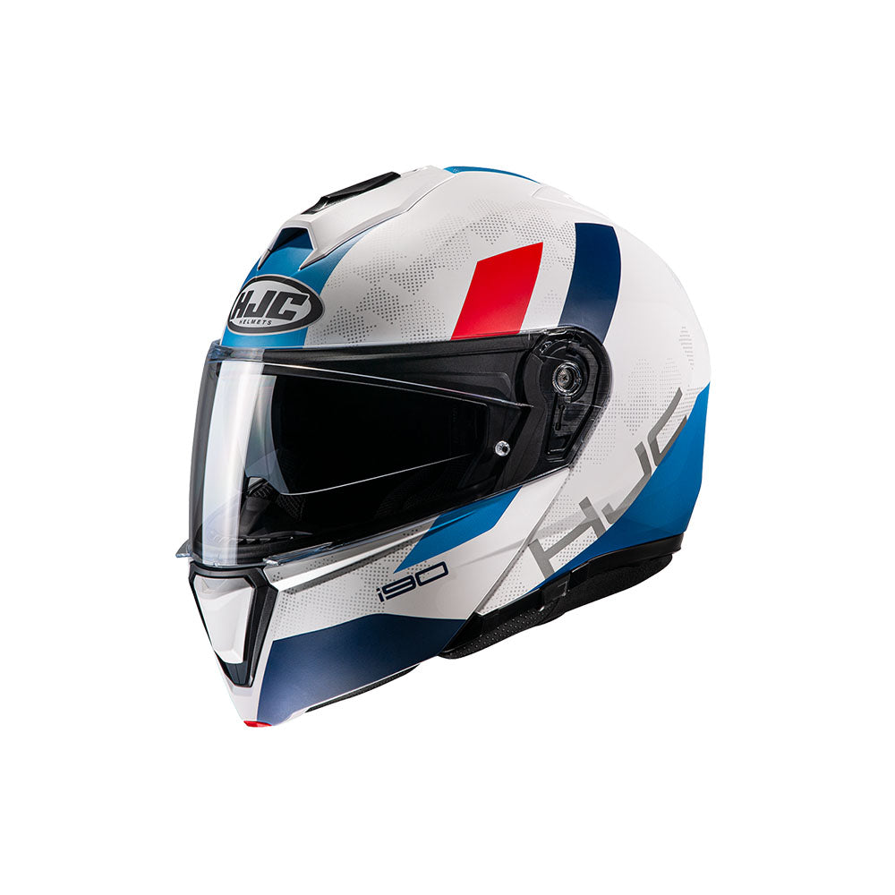 Capacete HJC I90 Syrex Branco, Azul e Vermelho – foto 3