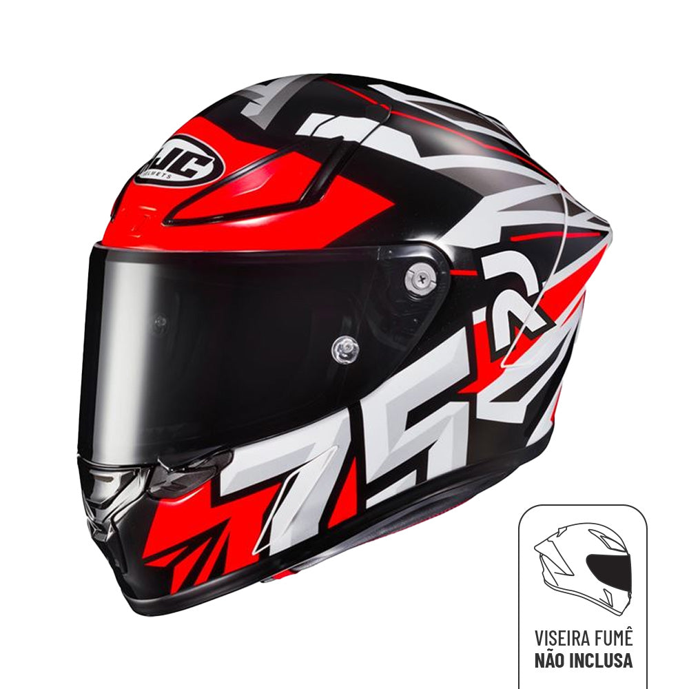 Capacete HJC Rpha 1 Arenas Réplica Vermelho Branco e Preto – foto 1