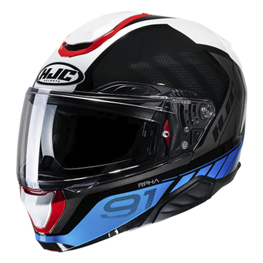 Capacete HJC Rpha 91 Rafino Preto Branco Azul e Vermelho – foto 1