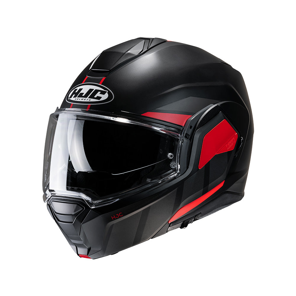 Capacete HJC I100 180º Beis Preto Chumbo e Vermelho – foto 1