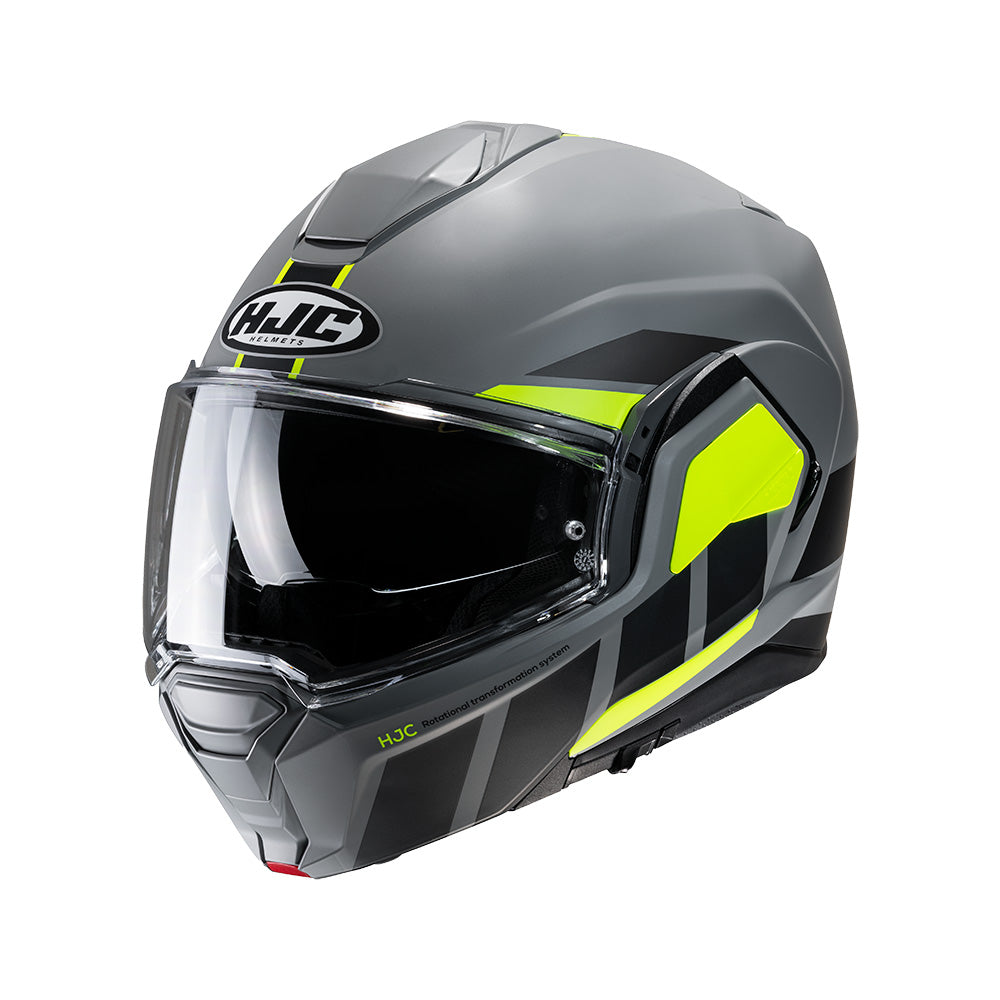 Capacete HJC I100 180º Beis Cinza Preto e Verde – foto 1