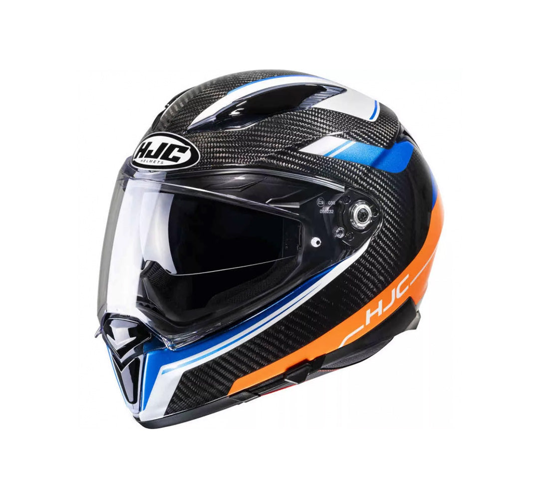 Capacete HJC F70 Carbon Ubis Preto Azul e Laranja – foto 1