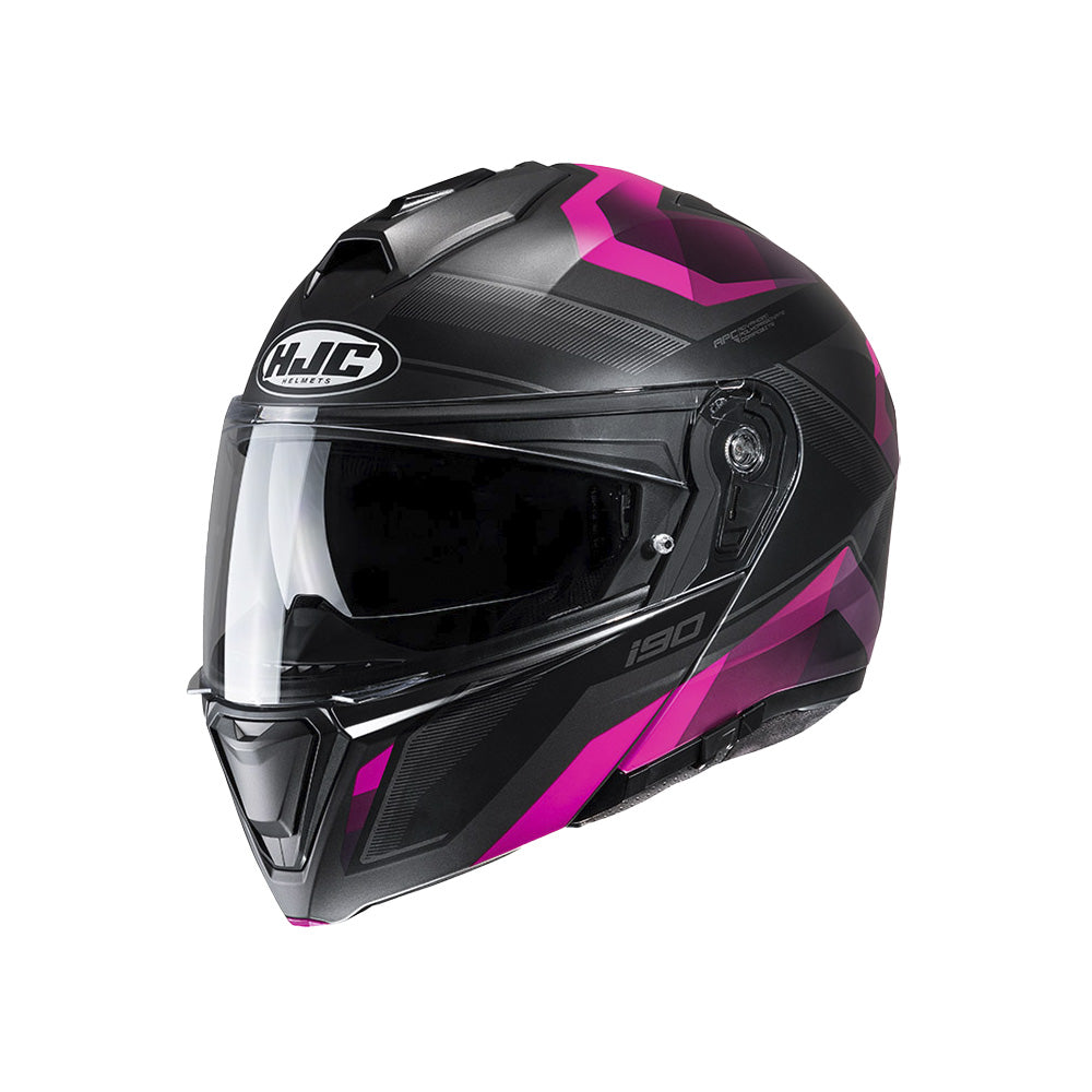 Capacete HJC I90 Lark Rosa e Preto – foto 1