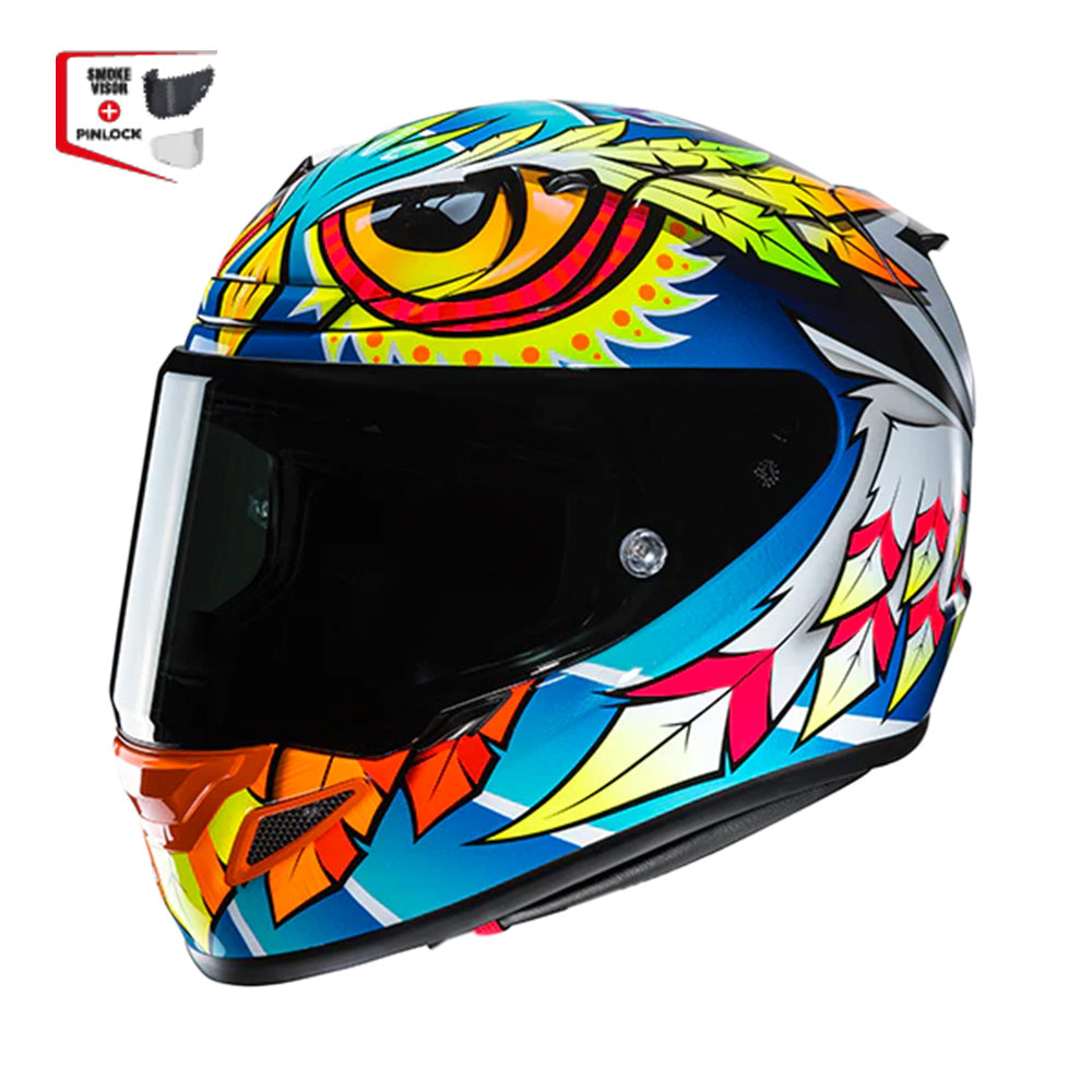 Capacete HJC Rpha 12 Spasso Azul Amare Laranja Branco – foto 1