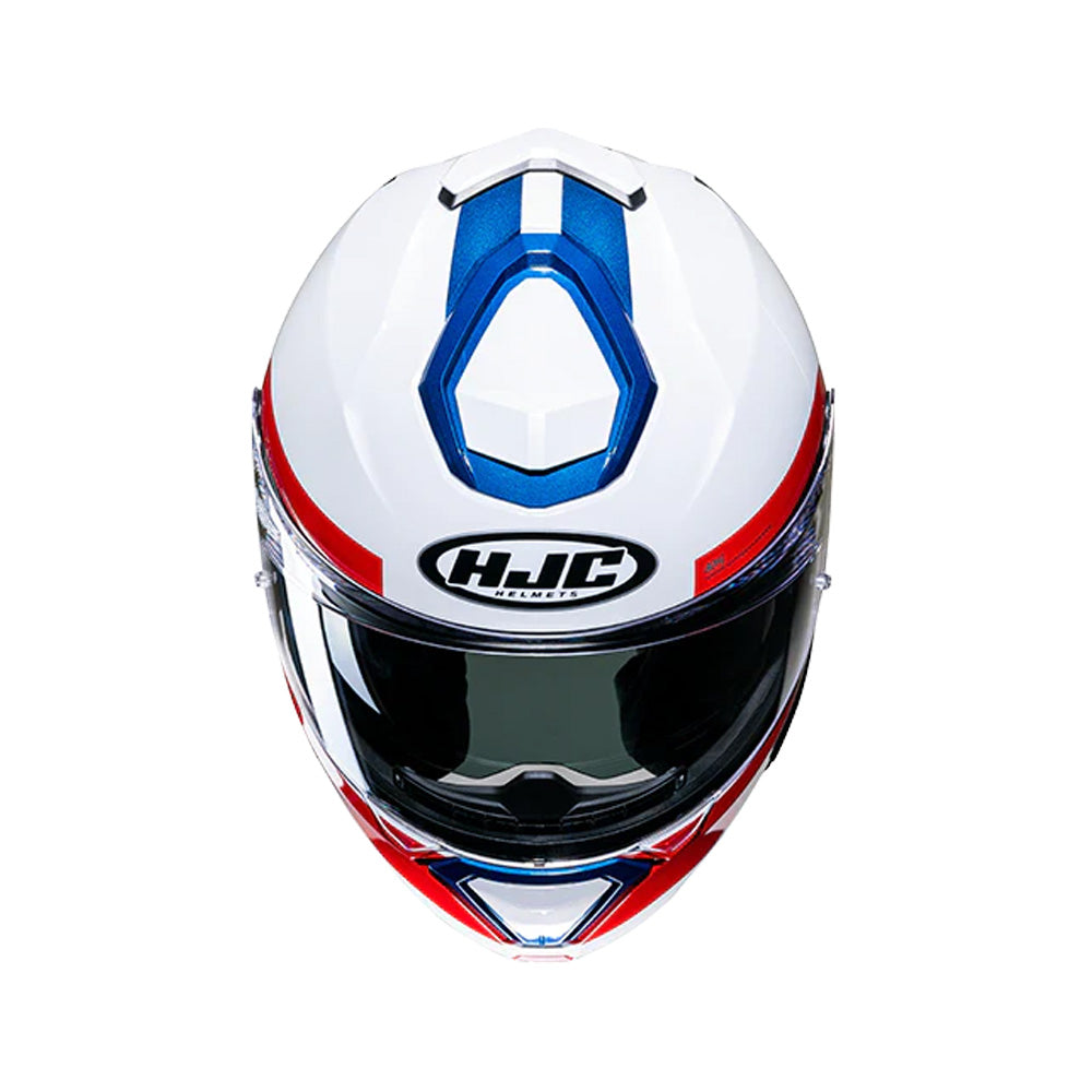 Capacete HJC I91 Bina Branco Vermelho Azul – foto 7
