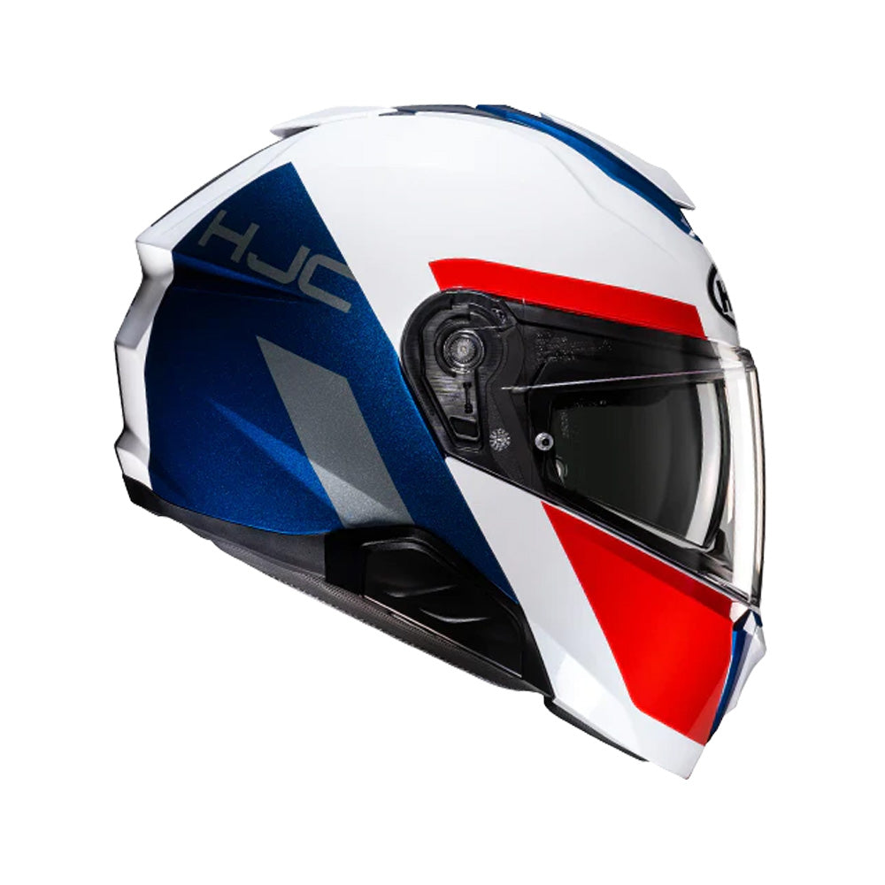 Capacete HJC I91 Bina Branco Vermelho Azul – foto 8