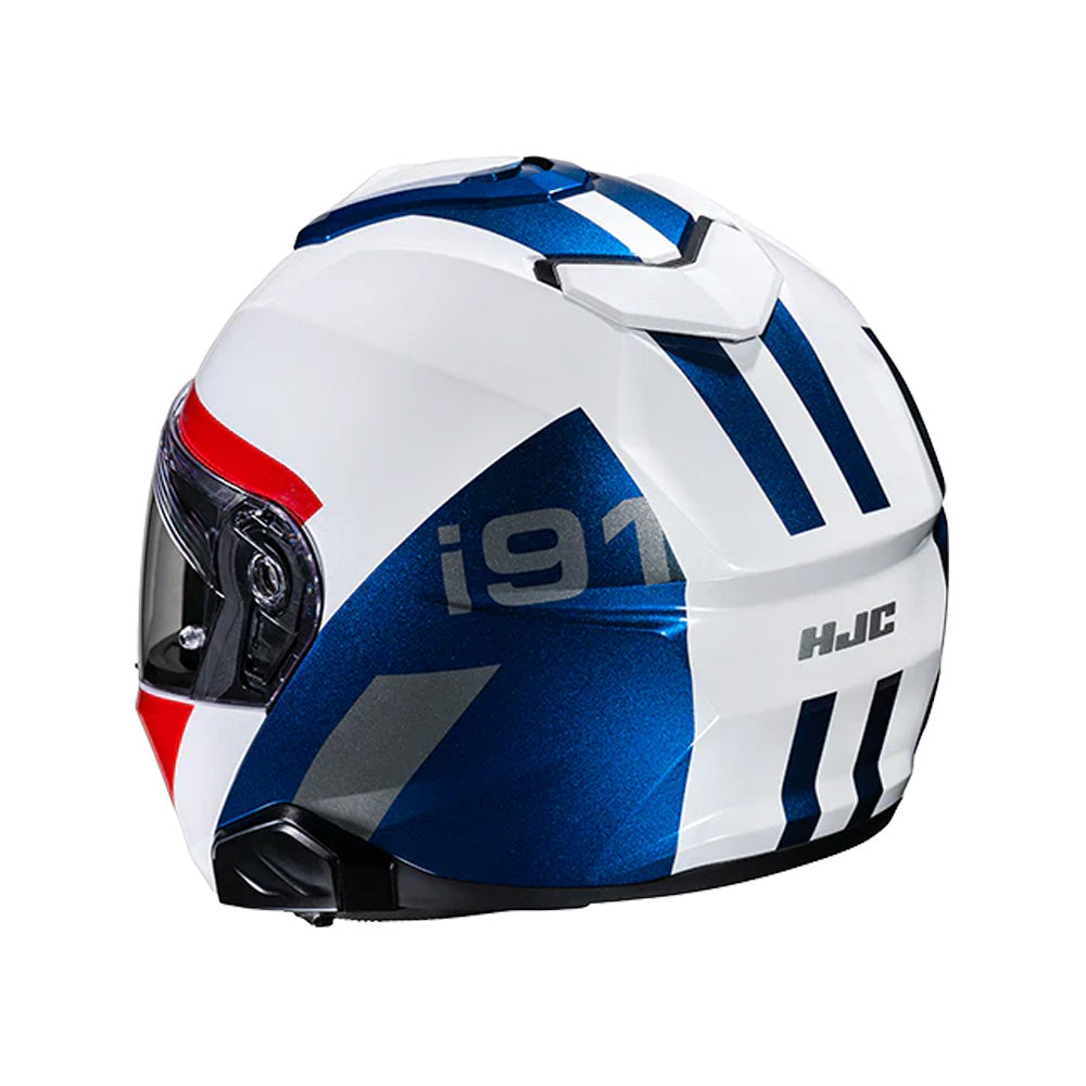 Capacete HJC I91 Bina Branco Vermelho Azul – foto 10
