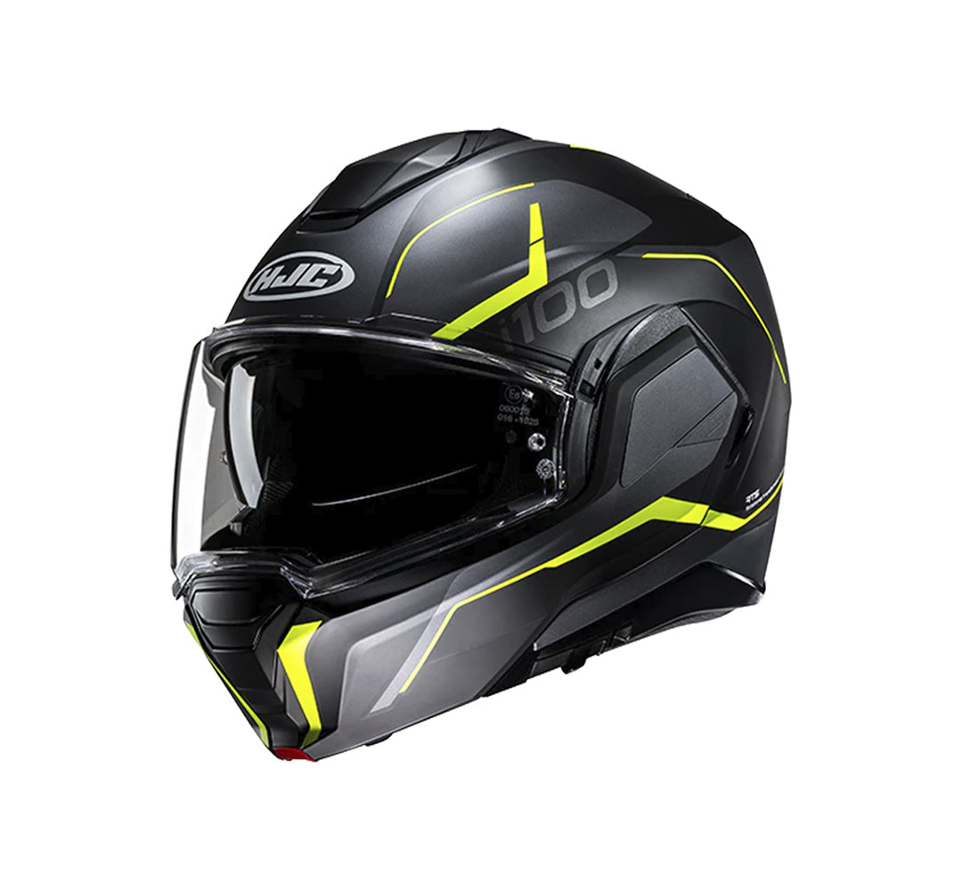 Capacete HJC I100 180º Lorix Cinza Preto Verde – foto 1