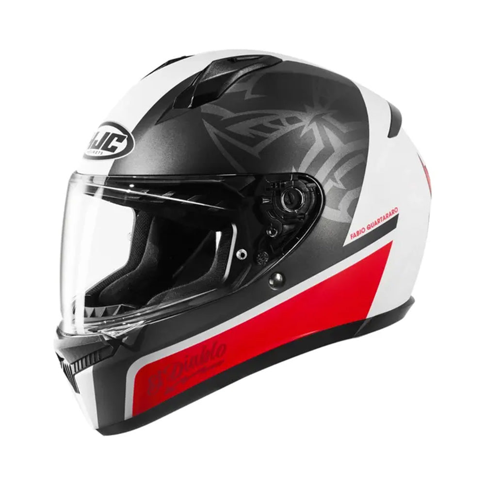 Capacete HJC C10 Fabio Quartararo Vermelho Preto Branco – foto 1
