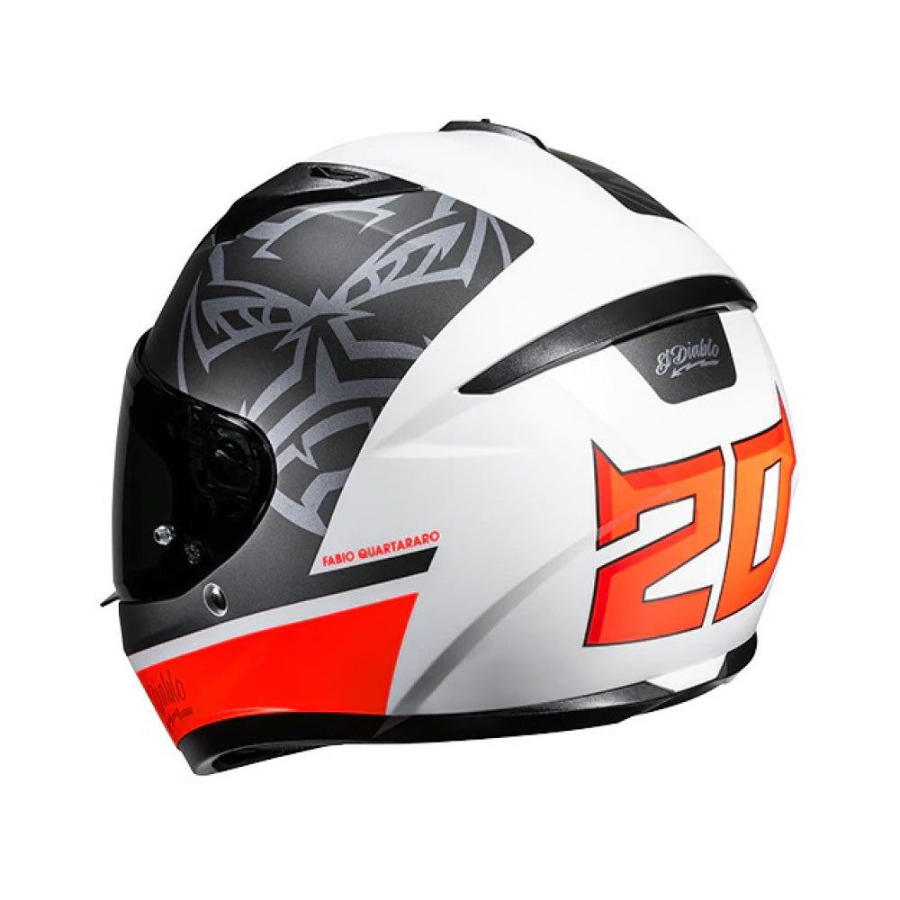 Capacete HJC C10 Fabio Quartararo Vermelho Preto Branco – foto 3