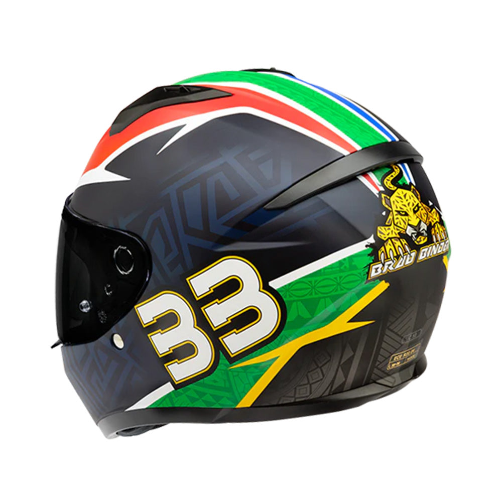 Capacete HJC C10 Brad Binder Azul Verde Vermelho Branco – foto 2