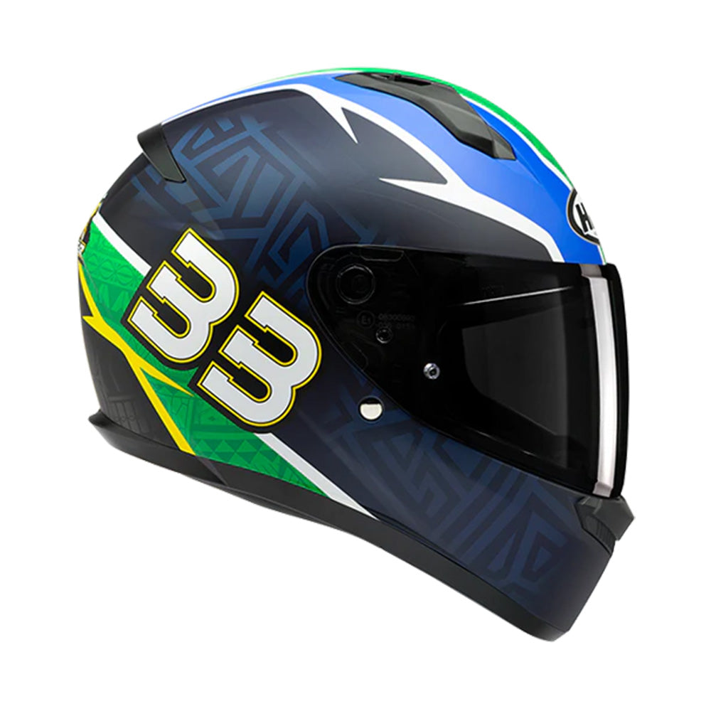 Capacete HJC C10 Brad Binder Azul Verde Vermelho Branco – foto 4