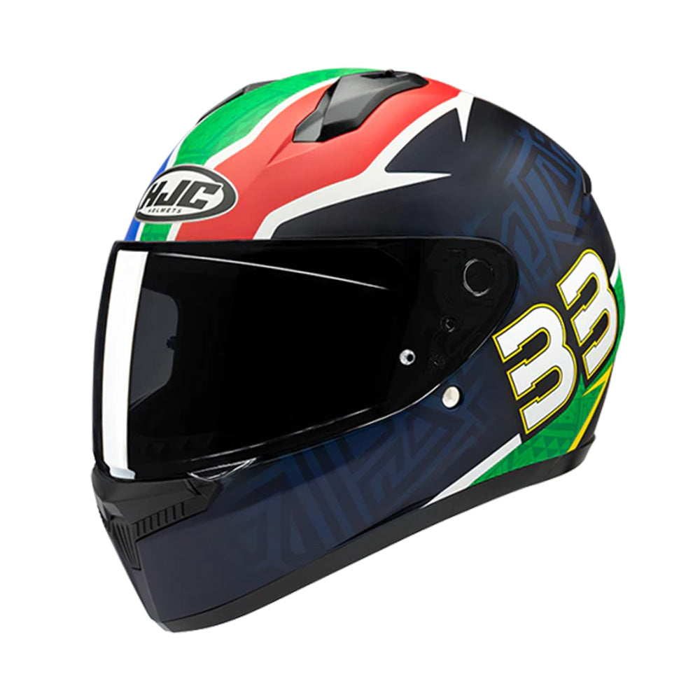 Capacete HJC C10 Brad Binder Azul Verde Vermelho Branco – foto 5